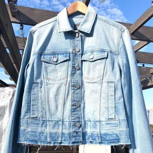 VINCE CAMUTO DISTRESSED RAW JEAN JACKET- Brand New